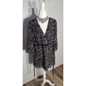 STUDIO 1940 TUNIC BLACK 3/4 SLEEVE POLYESTER SIZE 22/24W(2X)